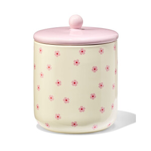 HEMA HEMA Voorraadbus 750ml Keramiek Bloemen
