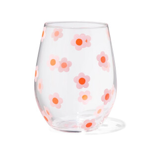 HEMA HEMA Drinkglas 550ml Bloem Roze
