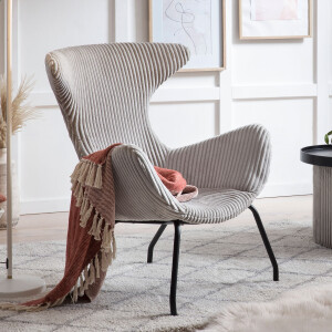 Artistiq Fauteuil 'Ariel' Rib, kleur grijs