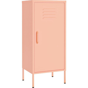 vidaXL - Opbergkast - 42,5x35x101,5 - cm - staal - roze