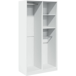 vidaXL - Kledingkast - 100x50x200 - cm - bewerkt - hout - wit