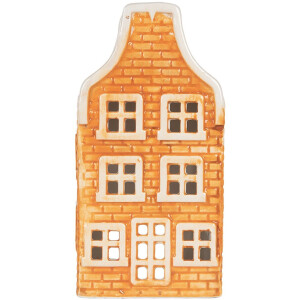 Clayre & Eef Waxinelichthouder Huis 9x10x19 cm Oranje Keramiek