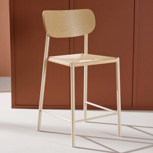 Nohr Barkruk 'Lakeithia' Rattan, kleur Whitewash/Naturel (zithoogte 67cm)