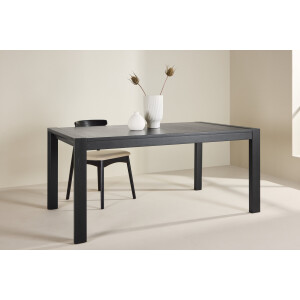 Nohr Uitschuifbare Eettafel 'Cederick' Eikenhout, 170/210/250 x 95cm, kleur Zwart