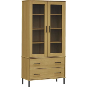 vidaXL - Boekenkast - met - metalen - poten - OSLO - 85x35x172,5 - cm - hout - bruin