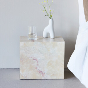 Nohr Bijzettafel 'Katiana' Marmerlook, 35 x 25cm, kleur Beige