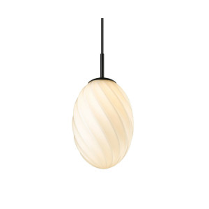 Halo Design Hanglamp 'TWIST' Ø15cm, kleur Zwart / Opaal