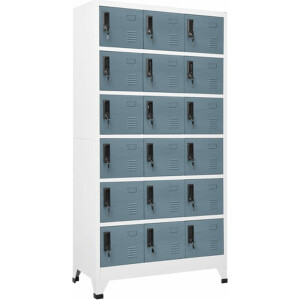 vidaXL - Lockerkast - 90x40x180 - cm - staal - lichtgrijs - en - donkergrijs