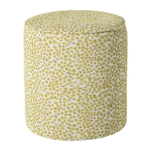 Poef jacquard - geel - ø35x39 cm
