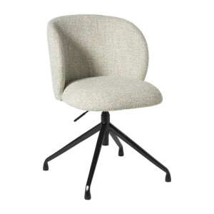 Bureaustoel Bas teddy - wit/zilverkleurig - 75.5x56x50 cm