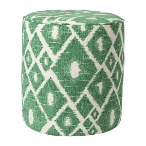 Poef ruit - groen - ø35x38 cm