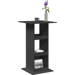 vidaXL - Bartafel - met - opbergruimte - 60x60x102 - cm - bewerkt - hout - zwart