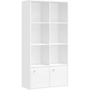 VASAGLE - Boekenkast - Met Deuren - 4-Lagen Staand Rek - Voor Woonkamer en Homeoffice