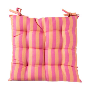 Zitkussen streep - oranje/roze - 40x40 cm