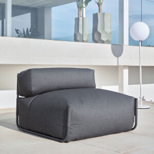 Kave Home Modulaire Outdoor Bank 'Square' kleur Donkergrijs