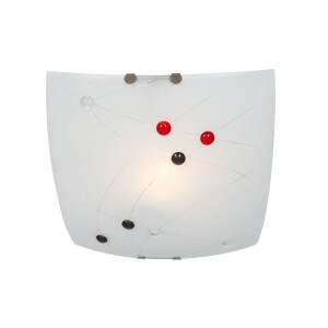 näve Plafondlamp Velora Plafondlamp,E27 lampen verwisselbaar, wit met kleurrijke glassteentjes