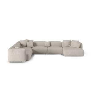 Modulaire hoekbank Martina links bouclé | Micadoni Home