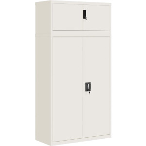 vidaXL - Archiefkast - 90x40x180 - cm - staal - wit