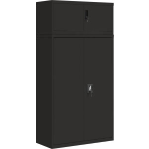 vidaXL - Archiefkast - 90x40x180 - cm - staal - zwart