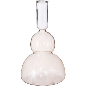 MICA DECORATIONS NISA SINGLE FLOWER VAAS - H19,5 X Ø11 CM - LICHTBRUIN