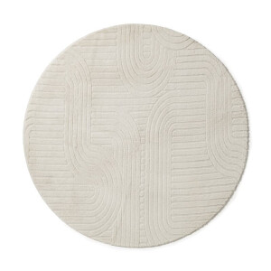 Vloerkleed wave - wit - ø120 cm