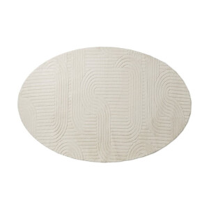 Vloerkleed wave ovaal - wit - 120x180 cm