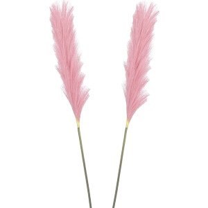Mica Decorations Pluimgras losse steel/tak - 2x - roze - 104 cm - Decoratie kunst bloemen