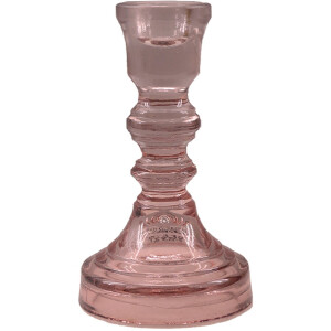 by Mooss - Kandelaar - Glas - Kaanch - Roze - 15cm - Trendy