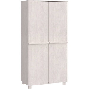 vidaXL - Kledingkast - HAMAR - 89x50x180 - cm - massief - grenenhout - wit