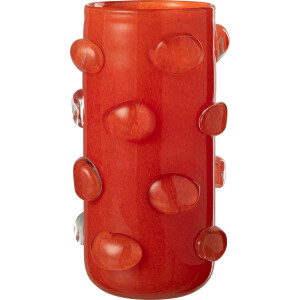 J-Line vaas Aruna - glas - rood - large - 32.5 cm hoog