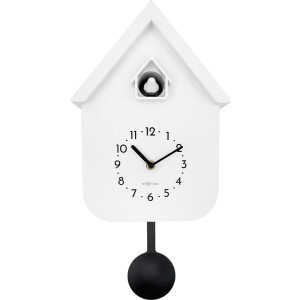 NeXtime Twitter – Koekoeksklok – 21.5 × 41.5 × 8.5 cm – Plastic – Wit – Stil