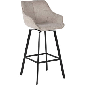 Barstoel Beige - Draaibaar - Zithoogte 65cm - Stoel Shannon - Giga Meubel - Set van 2