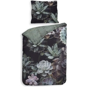 Heckett & Lane Scott Dekbedovertrek - Twill - Eenpersoons - 140x200/220 cm - Dark Green