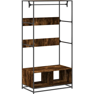 vidaXL - Kledingkast - 90x50x180 - cm - bewerkt - hout - gerookt - eikenkleurig