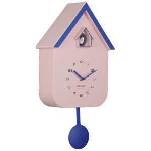 Karlsson Wandklok Dupla Color Cuckoo - Roze - 21.5x21.5x41.5cm - Wandklok Modern