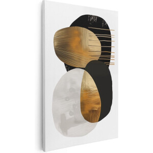 Artaza Canvas Schilderij Abstract - 40x60 cm - Wanddecoratie Woonkamer - Muurdecoratie Goud - Schilderijen Op Canvas