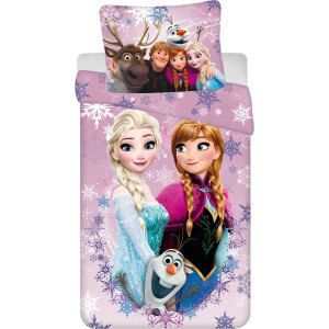 Frozen Dekbedovertrek Snowflakes - Eenpersoons - 140 x 200 cm - Katoen