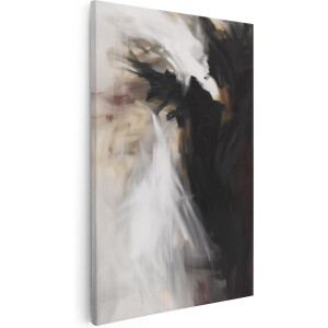 Artaza Canvas Schilderij Abstract Kunstwerk van een Zwart Witte Vogel - 40x60 - Wanddecoratie - Foto Op Canvas - Canvas Print
