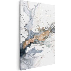 Artaza Canvas Schilderij Verfspat op een Witte Achtergrond - 80x120 cm - Groot - Wanddecoratie Woonkamer - Schilderijen - Muurdecoratie