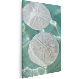 Artaza Canvas Schilderij Twee Zeesterren in het Water - Dieren - 60x90 cm - Wanddecoratie Woonkamer - Schilderijen - Muurdecoratie