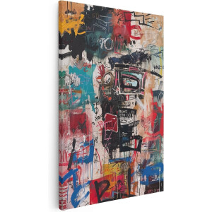 Artaza Canvas Schilderij Graffiti - 60x90 cm - Wanddecoratie Abstract - Muurdecoratie Pop Art - Schilderijen Op Canvas