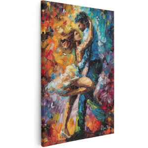 Artaza Canvas Schilderij Dansend Paar - 60x90 cm - Wanddecoratie Woonkamer - Schilderijen - Muurdecoratie