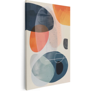 Artaza Canvas Schilderij Kleurrijke Abstracte Vormen - 40x60 cm - Wanddecoratie Woonkamer - Schilderijen - Muurdecoratie