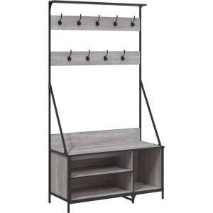 vidaXL - Kledingrek - met - schoenenrek - 100x41x184 - cm - grijs - sonoma