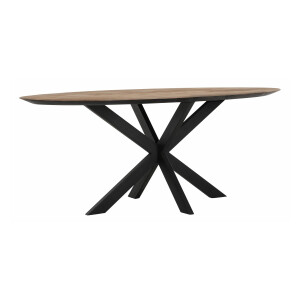 DTP Home Ovale Eettafel 'Shape' Teakhout, 200 x 100cm, kleur Naturel