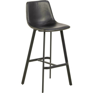 2x Sohome Barkruk Tiffanye PU - Zwart (zithoogte 76.5cm)