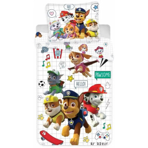 Paw patrol Peuterdekbedovertrek wit - 100 x 140 cm - Katoen