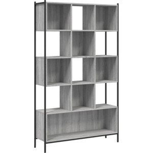 vidaXL - Boekenkast - 102x28x172 - cm - bewerkt - hout - grijs - sonoma - eikenkleurig