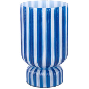 Present Time Vaas Raydo Retro - Kobaltblauw - Ø25cm - Glas - Modern - Bloemenvaas - Woondecoratie - Decoratieve vaas voor woonkamer of slaapkamer