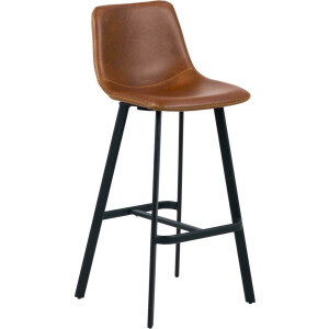 Bendt Barkruk 'Xanthe' PU, kleur Cognac (zithoogte 76.5cm)